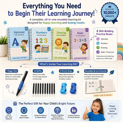 Magic Practice Copybook (4 Book + 10 Refill)