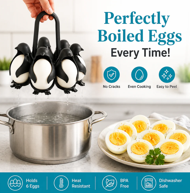 pengui shaped boiled egg cooker