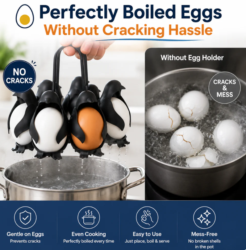 pengui shaped boiled egg cooker
