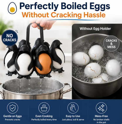 pengui shaped boiled egg cooker