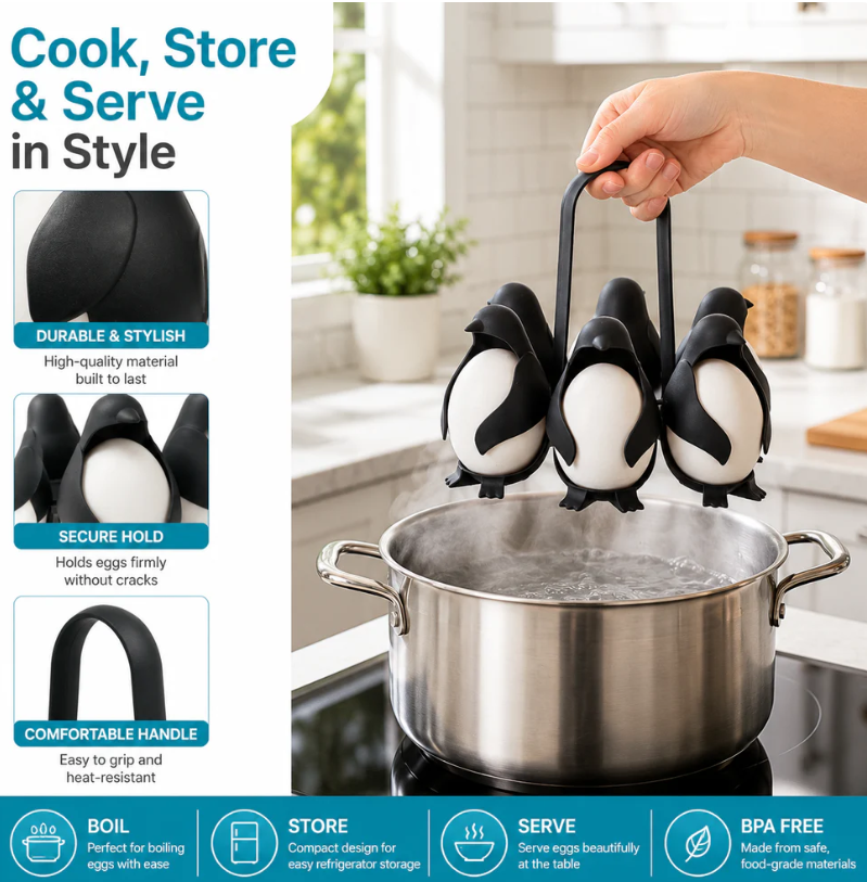 pengui shaped boiled egg cooker